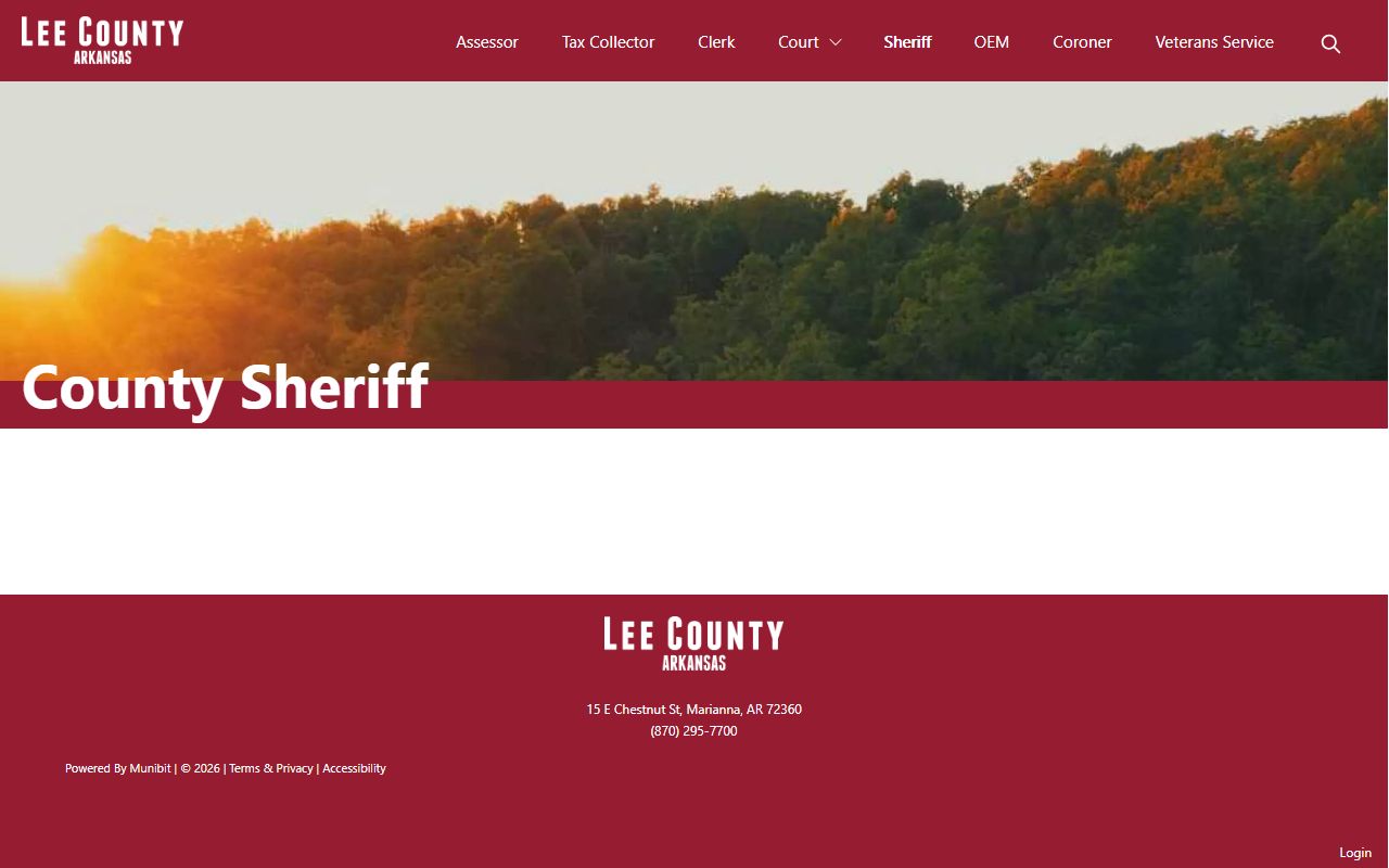 Lee County Sheriff's Office jail custody information page