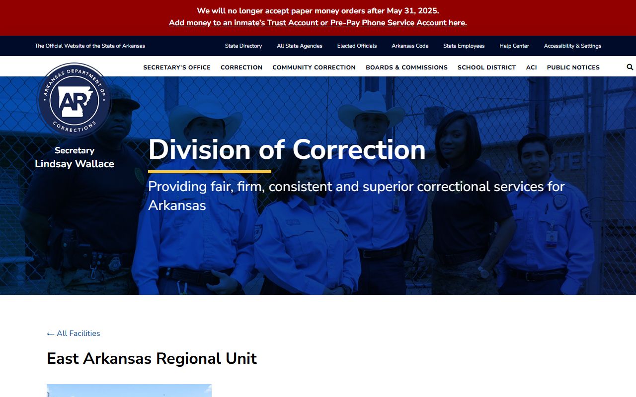 East Arkansas Regional Unit inmate lookup and DOC facility profile